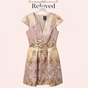 Vince Camuto Pink and Gold Mini Dress